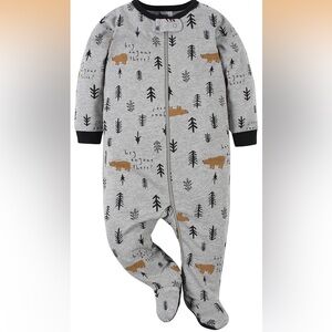 Gerber - Bears and Trees Gray Combo Baby Boy Onesie, Newborn